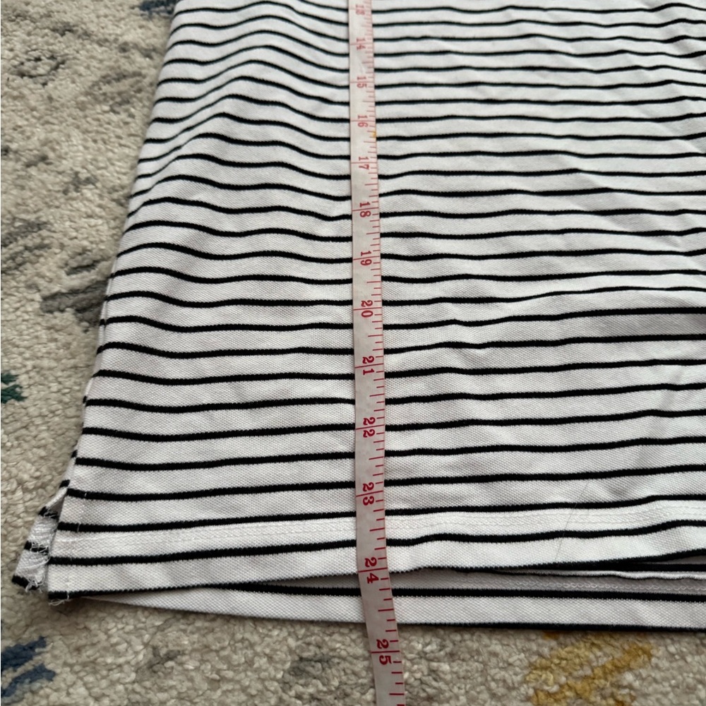 Sz L Wood Soon Striped Women’s Black and White Polo Shirt - Picture 5 of 6